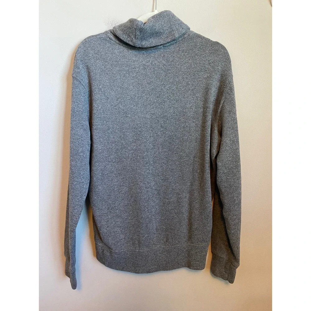 Polo Ralph Lauren Mens Gray Shawl Collar Button Pullover Cotton Sweater Size M